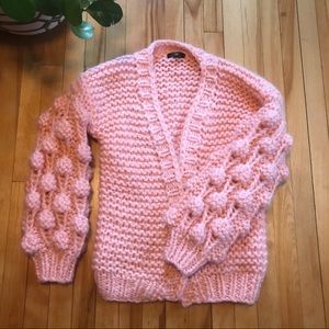 Bubblegum Balloon Sleeve Chunky Cardigan
